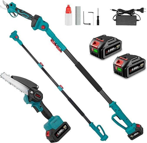 Cordless pole saw and pruning shear